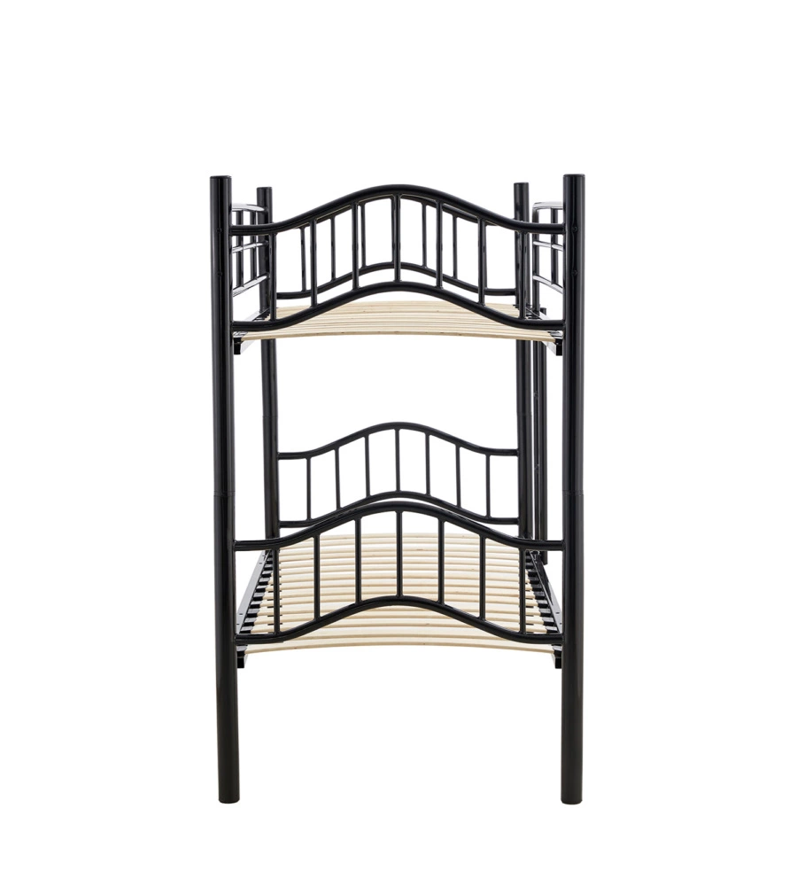 LETTO A CASTELLO BELLAHOME "BERNA"  SCOMPONIBILE IN 2 LETTI SINGOLI IN FERRO NERO 203X83X145,5 CM